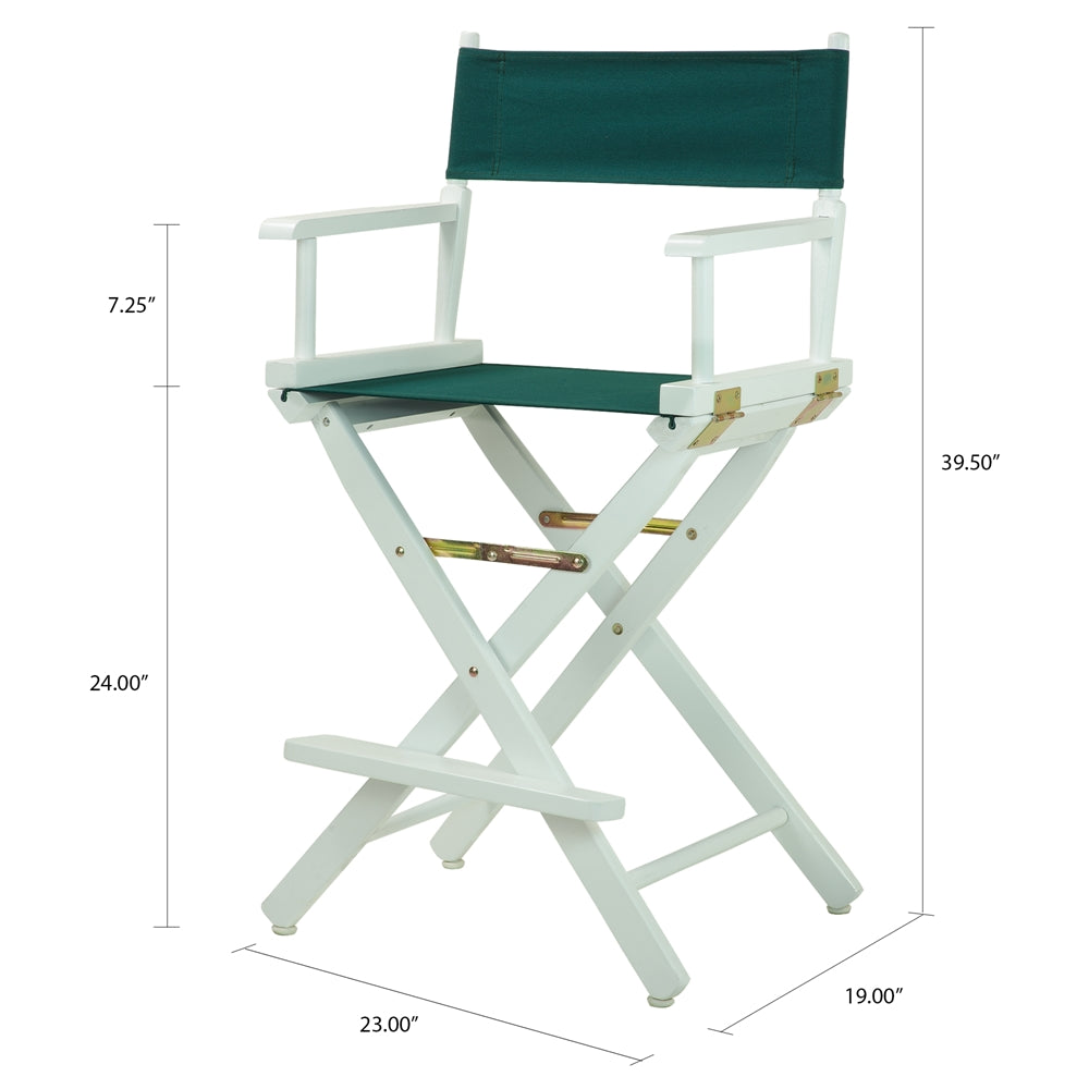 24" Director's Chair White Frame-Hunter Green Canvas