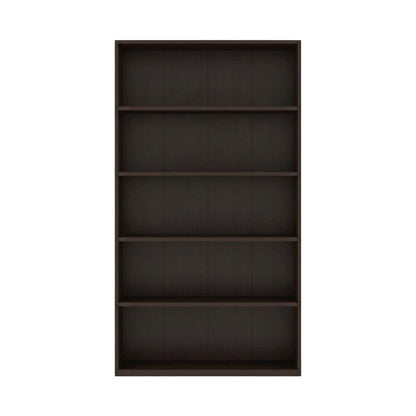 Espresso Mission Style 5-Shelf Bookcase for Living Room Storage