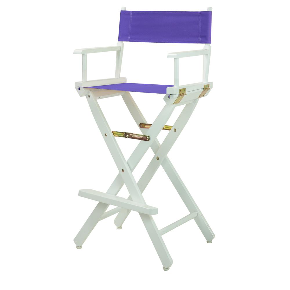 30" Director's Chair White Frame-Purple Canvas