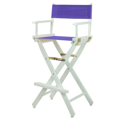 30" Director's Chair White Frame-Purple Canvas
