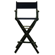 Navy Blue Canvas Director Chair with Solid Wood Frame, Foldable Design