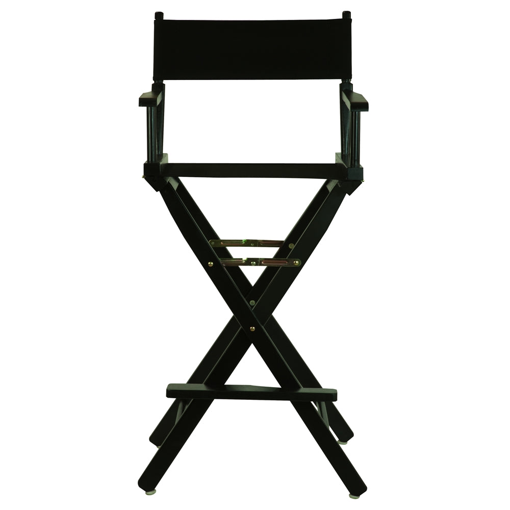 Black Canvas Director Chair with Solid Hardwood Frame, Foldable Style