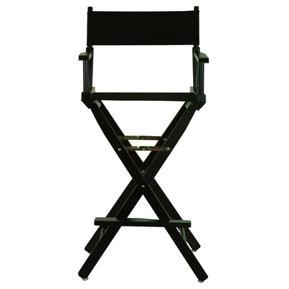 Black Canvas Director Chair with Solid Hardwood Frame, Foldable Style