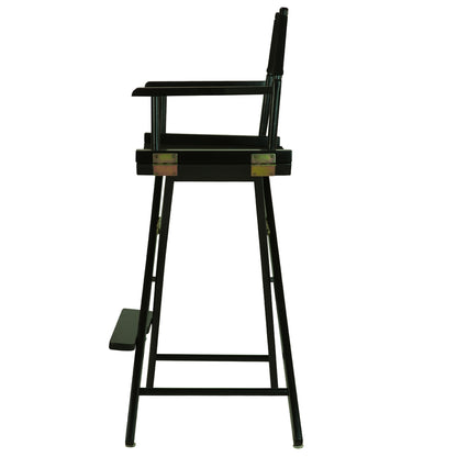 Black Canvas Director Chair with Solid Hardwood Frame, Foldable Style