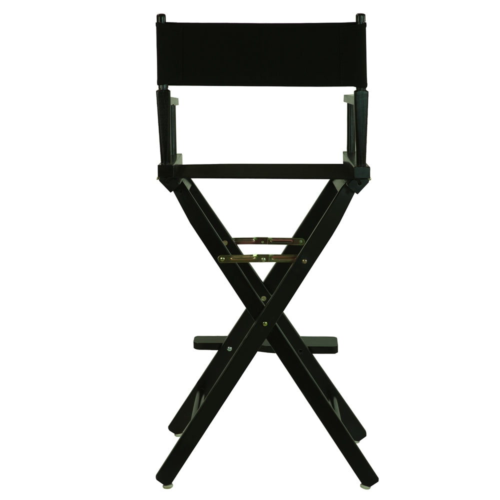 Black Canvas Director Chair with Solid Hardwood Frame, Foldable Style