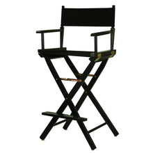 Black Canvas Director Chair with Solid Hardwood Frame, Foldable Style