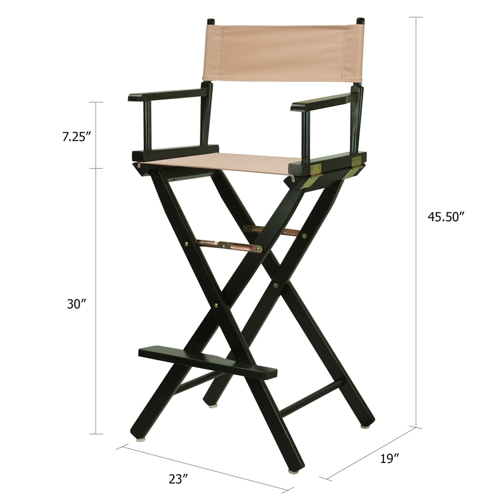 30" Director's Chair Black Frame-Tan Canvas