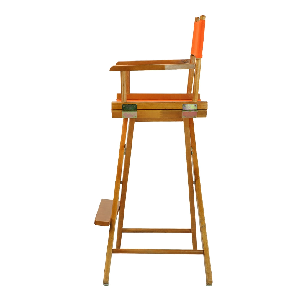 30" Director's Chair Honey Oak Frame- Tangerine Canvas