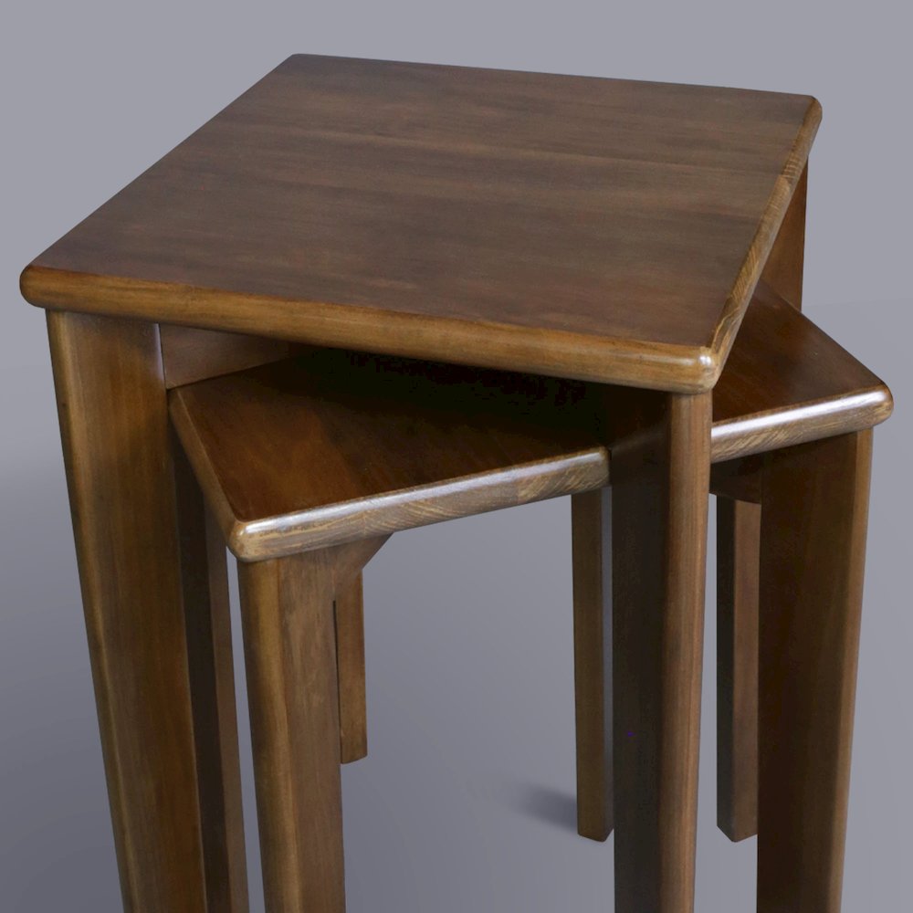 100% American Hardwood Square Stackable Stool 2-Pc Set