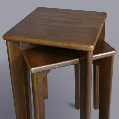 100% American Hardwood Square Stackable Stool 2-Pc Set