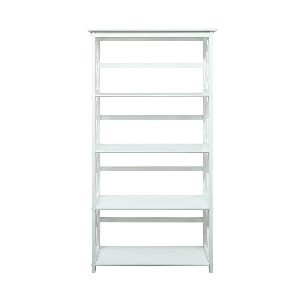 Wooden Bookcase with 5 Shelves and 25lb Capacity per Shelf