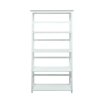Wooden Bookcase with 5 Shelves and 25lb Capacity per Shelf