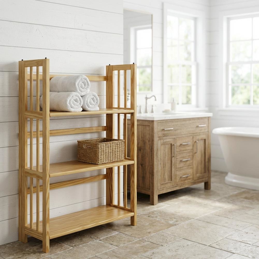 Wooden Bookcase with Shelves, Sturdy Construction and Classic Design