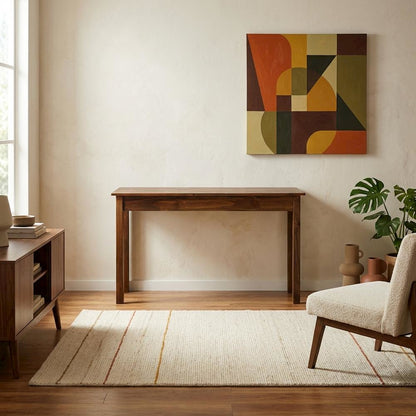 Wooden console table with concealed drawer for stylish storage