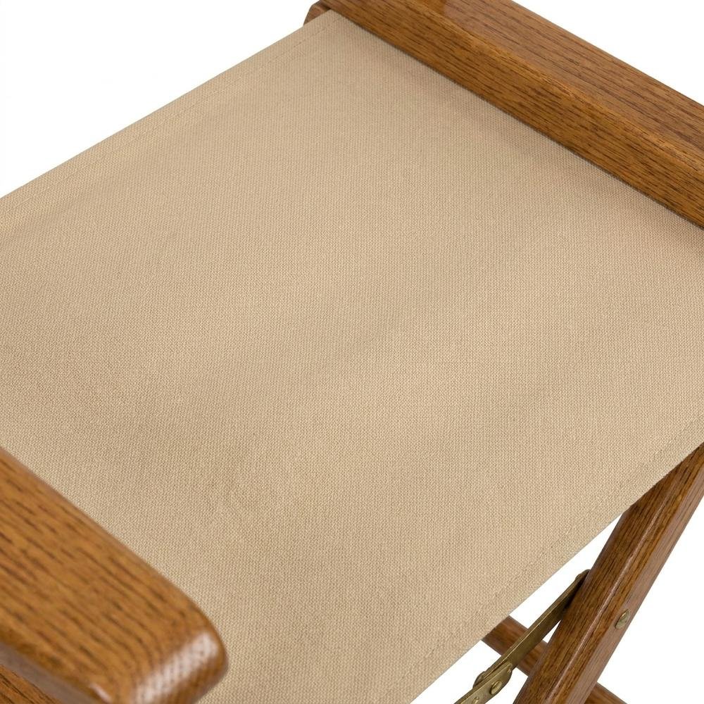 Beige Extra-Wide Director's Chair, Mission Oak Frame, 18-Inch Wide Seat