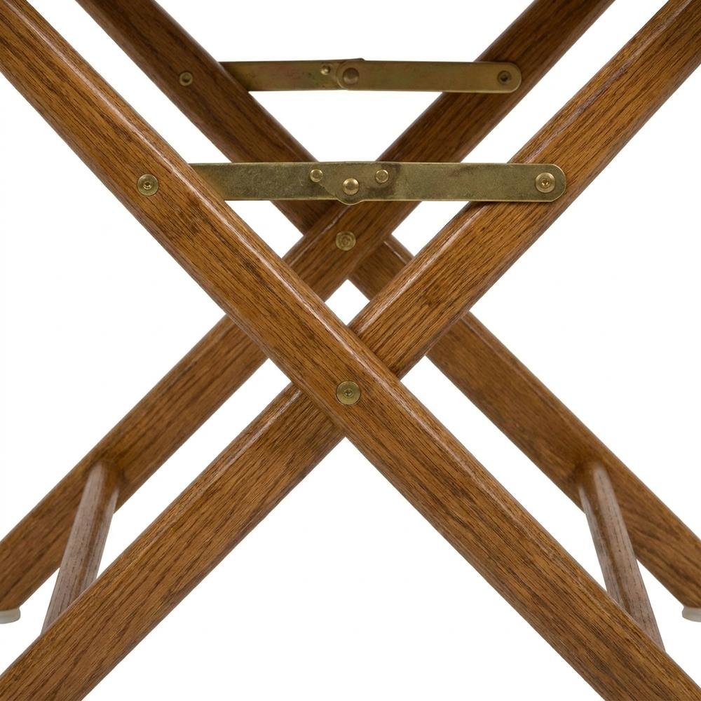Beige Extra-Wide Director's Chair, Mission Oak Frame, 18-Inch Wide Seat