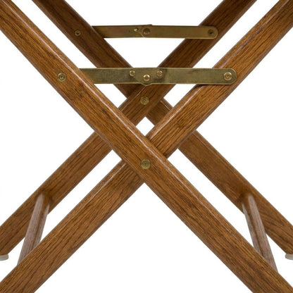 Beige Extra-Wide Director's Chair, Mission Oak Frame, 18-Inch Wide Seat