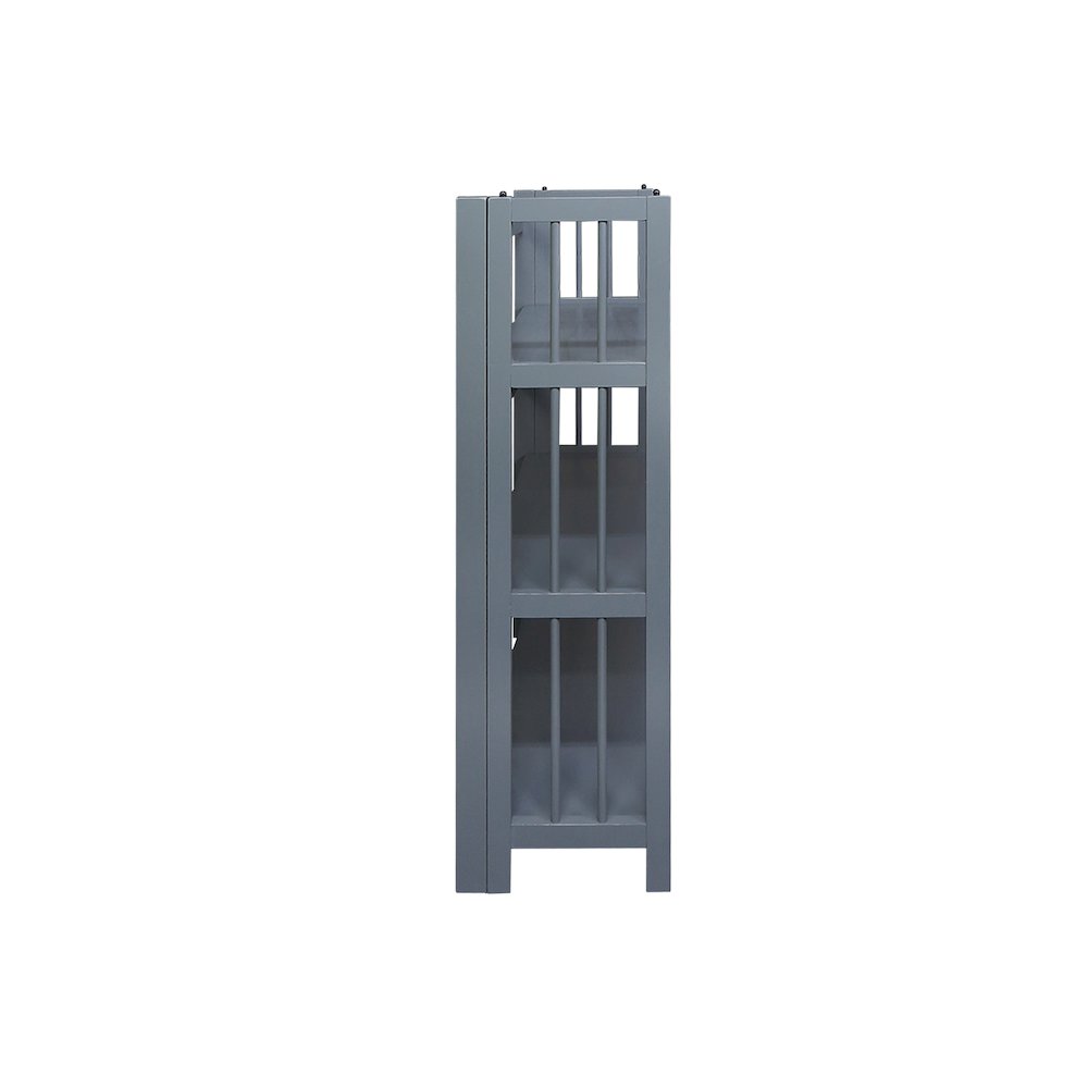 3-Shelf Folding Stackable Bookcase 27.5" Wide, Slate Gray