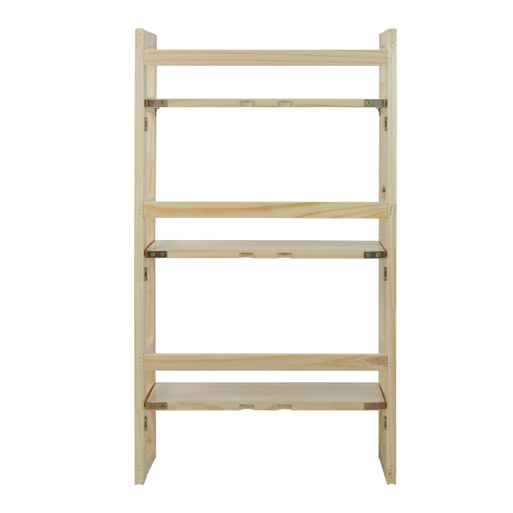 3-Shelf Folding Student Bookcase 20.75" Wide-Natural