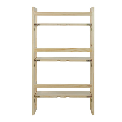 3-Shelf Folding Student Bookcase 20.75" Wide-Natural