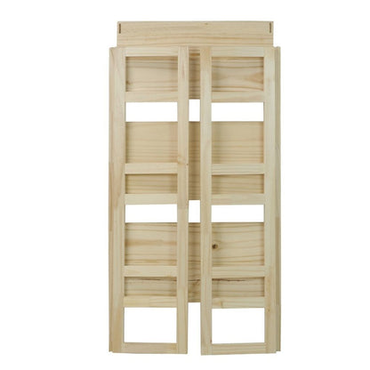 Brown Folding Bookshelf with Foldable Shelf Frame and Three-Tier Storage
