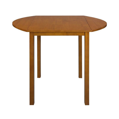 Oval Drop Leaf Folding Table with Walnut Wood Top and Rubberwood Frame