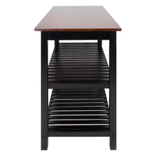 Black Kitchen Island Table with Storage, Drawer and Open Counter 2 Shelves