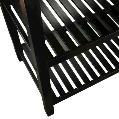 Black Kitchen Island Table with Storage, Drawer and Open Counter 2 Shelves