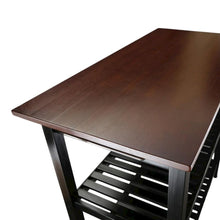 Black Kitchen Island Table with Storage, Drawer and Open Counter 2 Shelves
