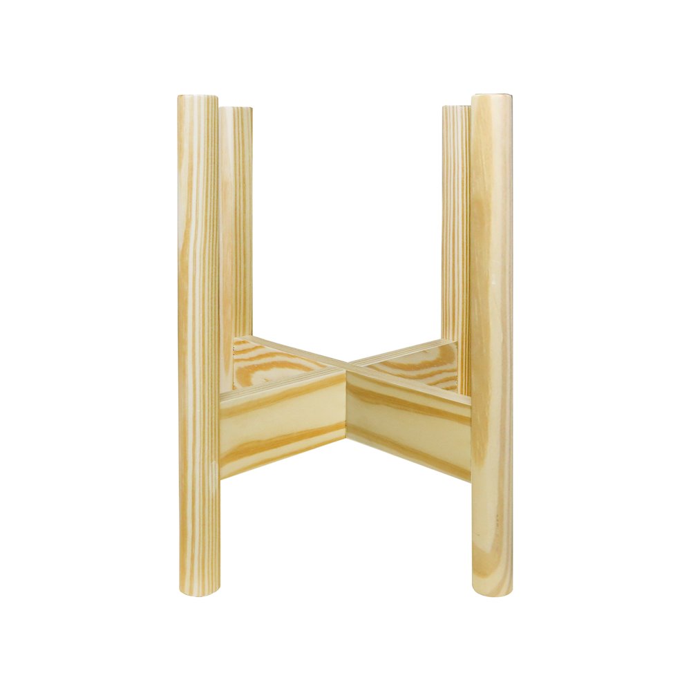 Mid-Century Modern Wood Plant Display Stand, Fit Up to 12"