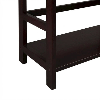 Espresso 4-Shelf Bookcase with Spacious Storage and Sturdy Construction