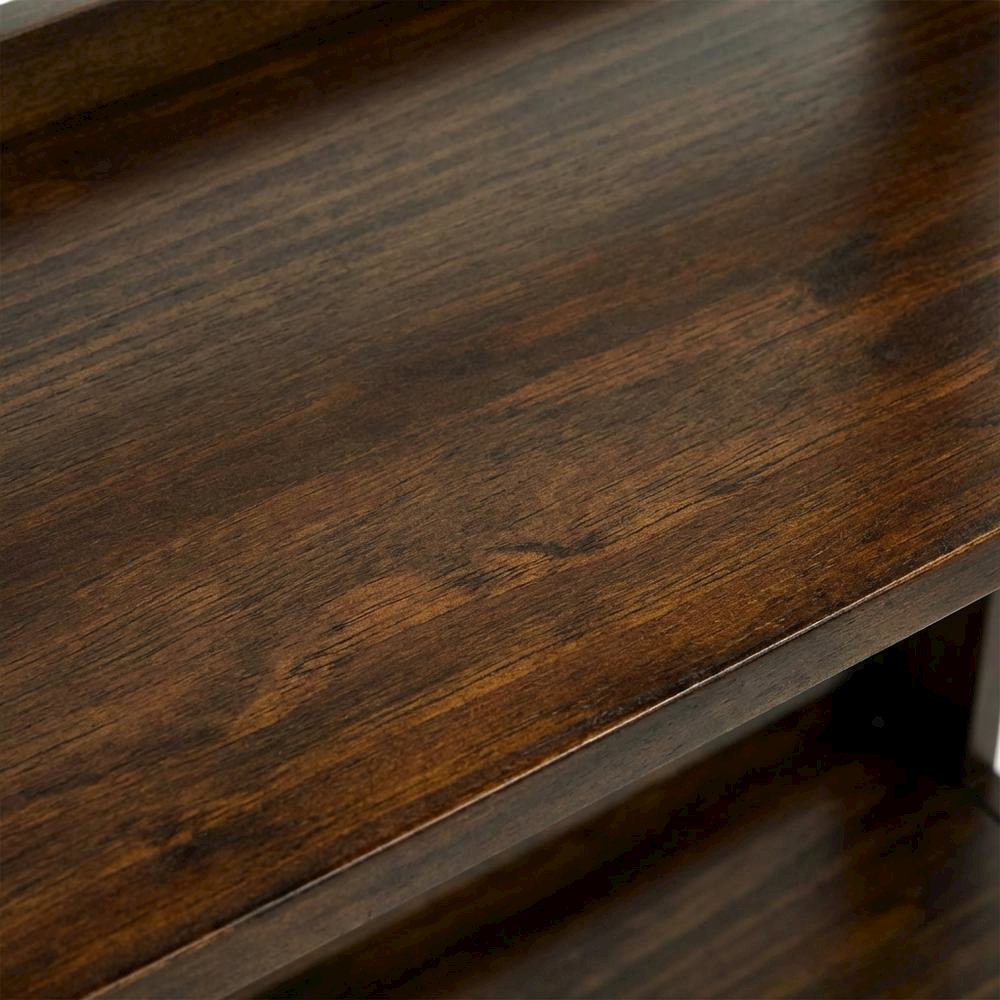 Wooden bookcase with open shelving for storage and display