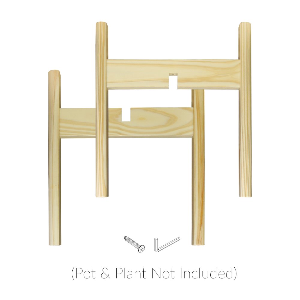 Mid-Century Modern Wood Plant Display Stand, Fit Up to 12"