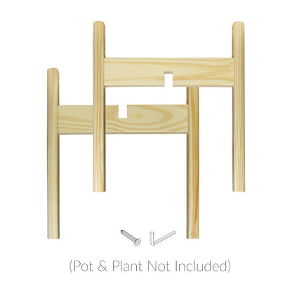 Mid-Century Modern Wood Plant Display Stand, Fit Up to 12"