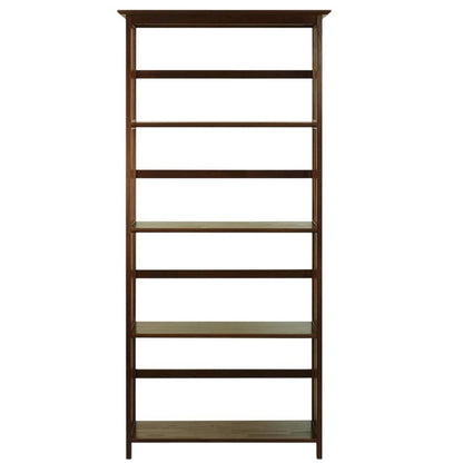 Wooden bookcase in finish with adjustable shelves for versatile storage