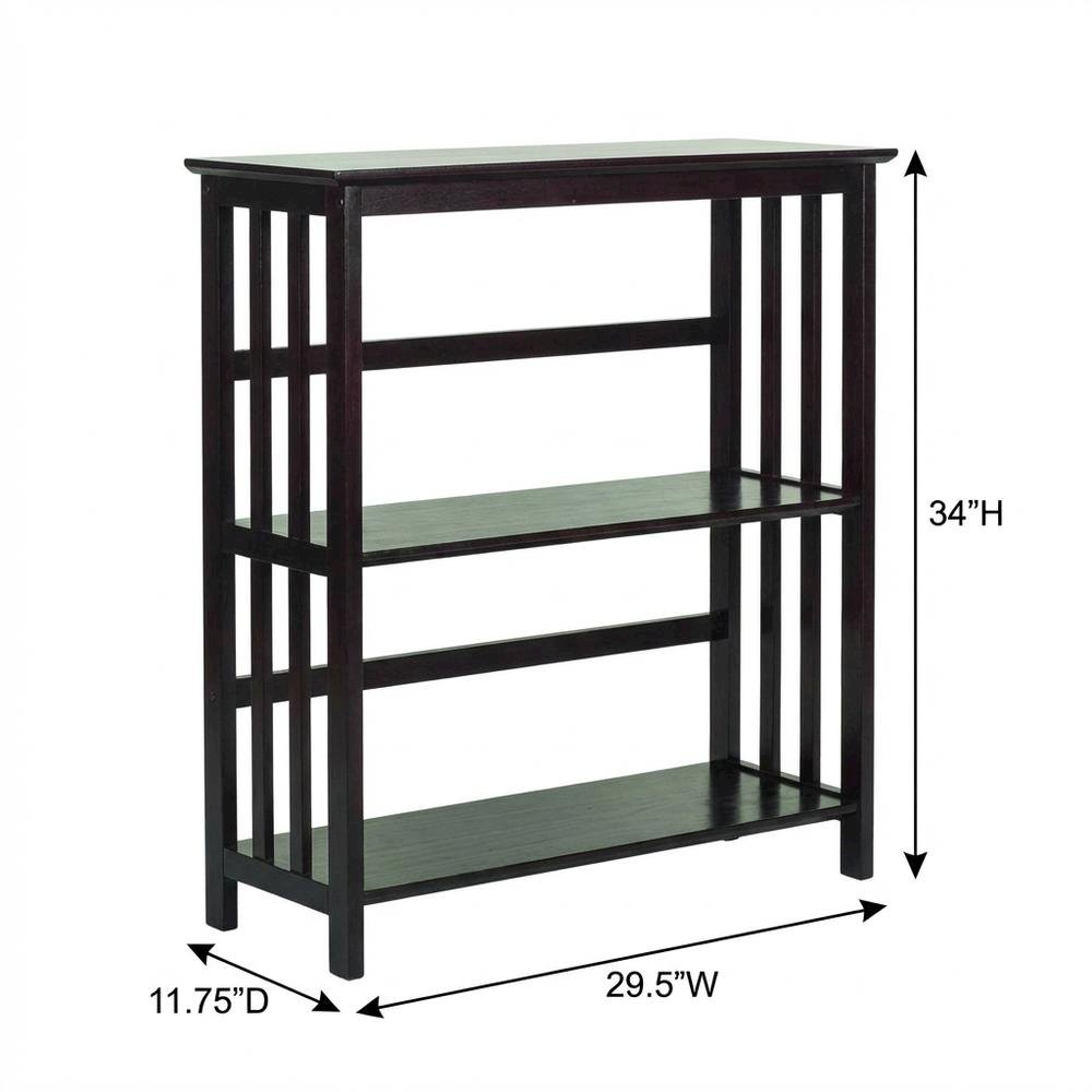 Wooden Bookcase with 29.5-inch Width and Open Shelving Design