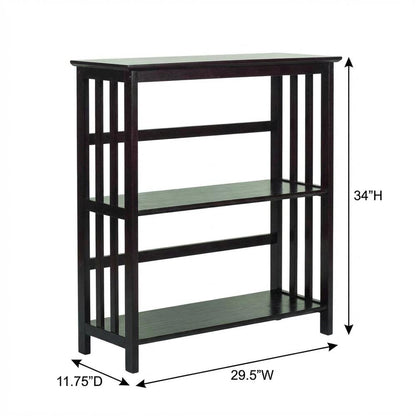 Wooden Bookcase with 29.5-inch Width and Open Shelving Design
