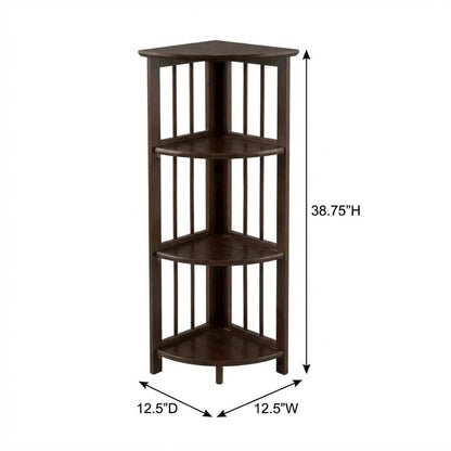 Wooden Bookcase with 4 Shelves, Sturdy Storage for Living Room