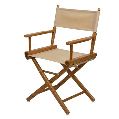 Beige Extra-Wide Director's Chair, Mission Oak Frame, 18-Inch Wide Seat