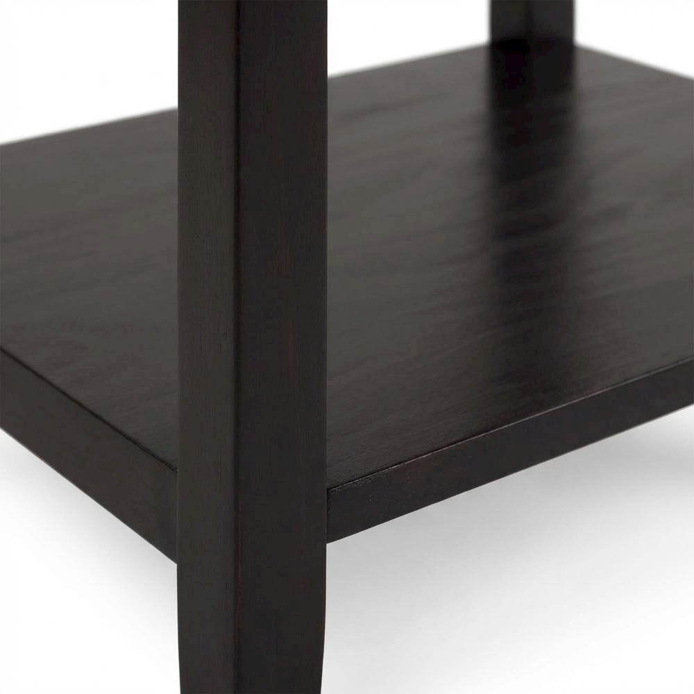 Espresso Night Stand with Usb Port and Solid Wood Design