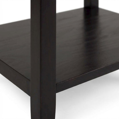 Espresso Night Stand with Usb Port and Solid Wood Design