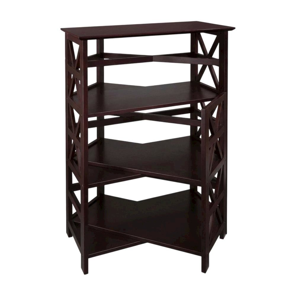 Espresso 4-Shelf Bookcase with Spacious Storage and Sturdy Construction