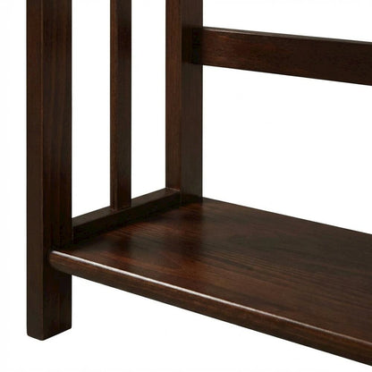 Wooden bookcase in finish with adjustable shelves for versatile storage