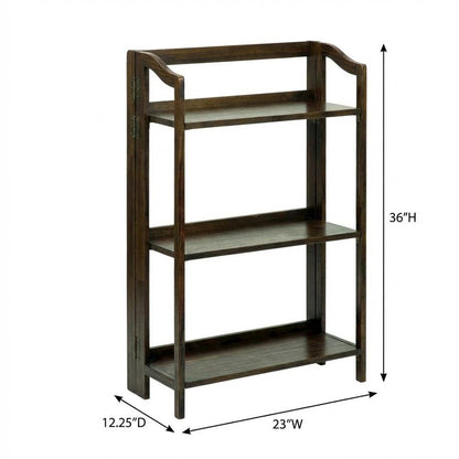 Wooden bookcase with open shelving for storage and display