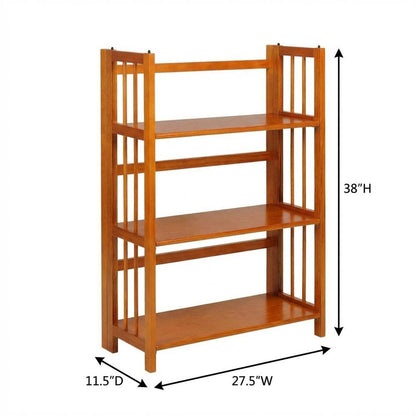 Wooden Bookcase with Open Shelving for Home Office Storage