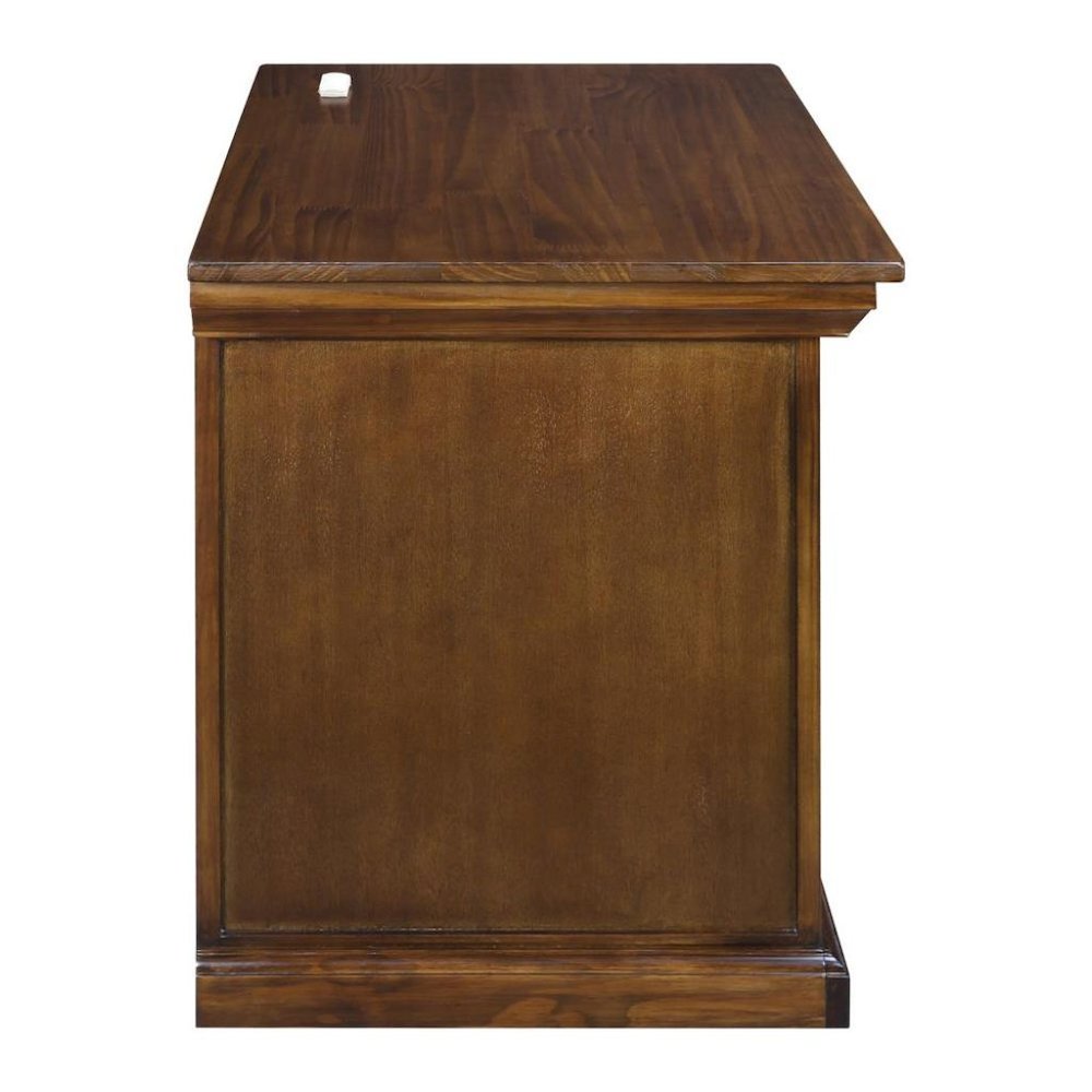 Mocha Brown Wooden Nightstand with Hidden Compartment, 2 Drawers and Open Shelf