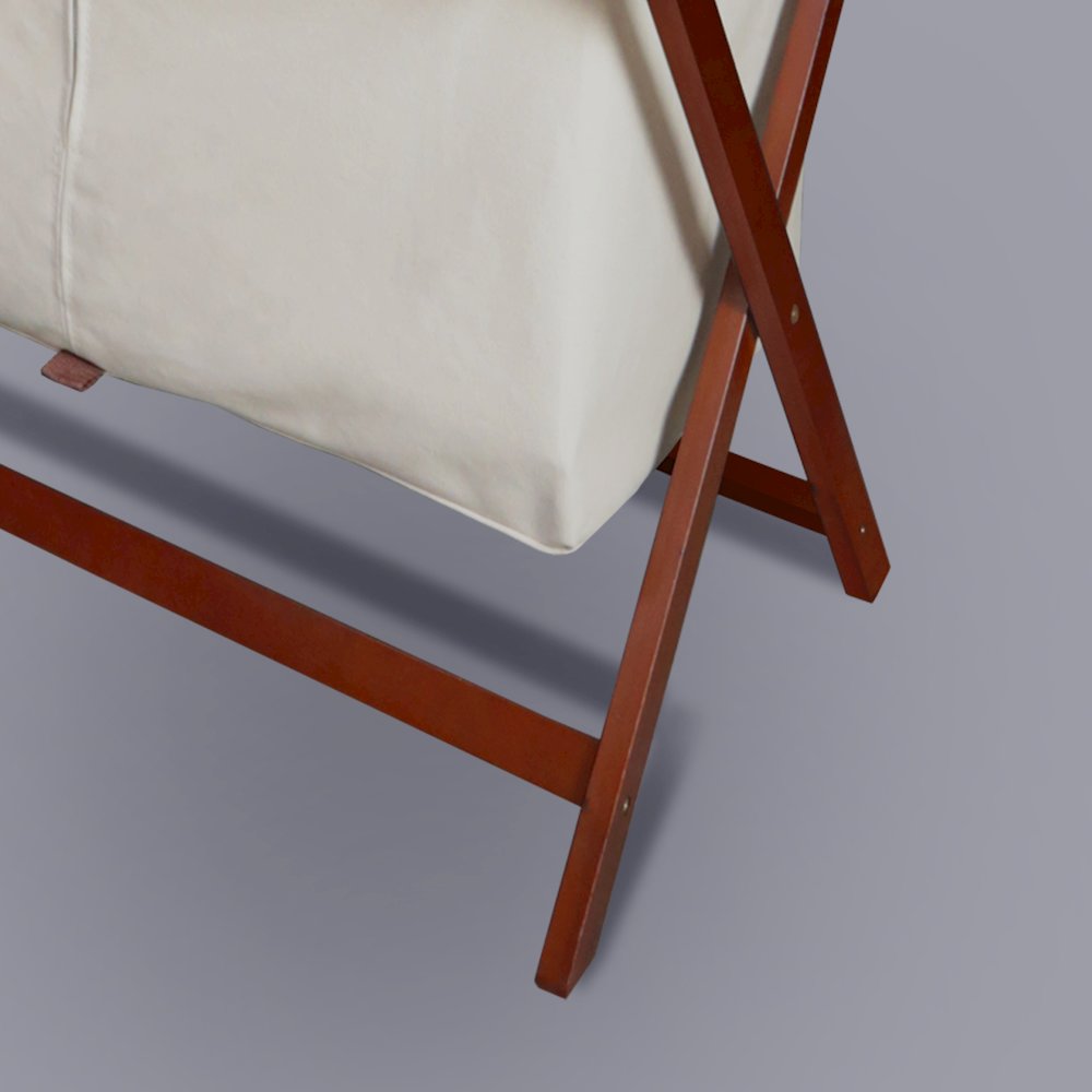 Heavy Duty 34" Extra Wide Luggage Rack with Zippered Laundry Bag- Walnut