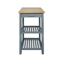 Sunrise Kitchen Island with Solid Wood Top - Slate Gray