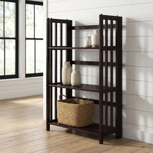 Wooden Bookcase with Open Shelves and Sturdy Construction