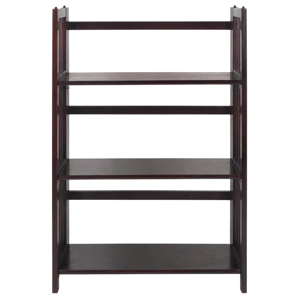 Wooden Bookcase with Open Shelves and Sturdy Construction